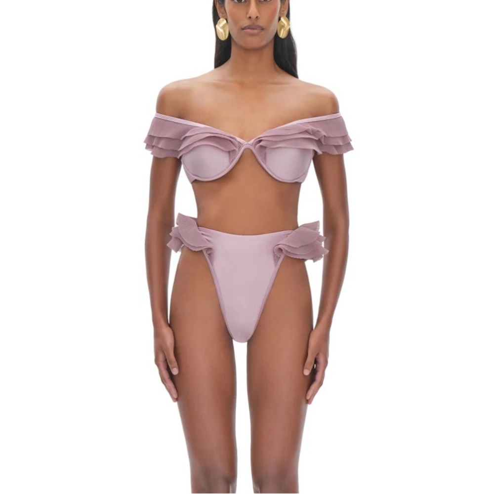 ANDREA IYAMAH - PINK HIGH RISE BIKINI SET